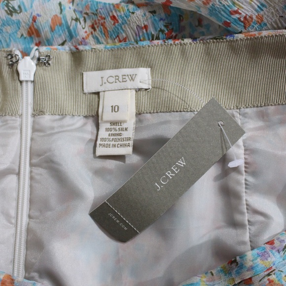 J.Crew, 100% silk skirt floral water color - Picture 3 of 6